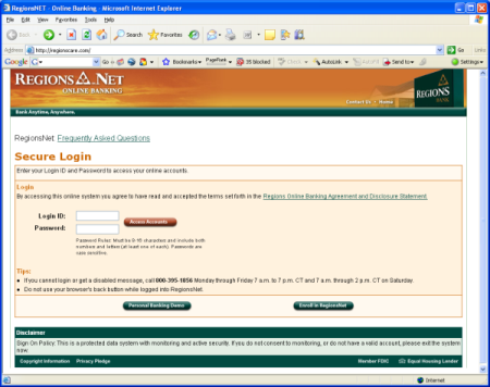 Phishing by phone - Regionscare.com