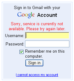 Google Accounts login failing